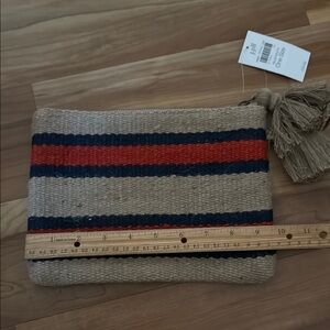 J. Jill Tan and Navy Striped Clutch